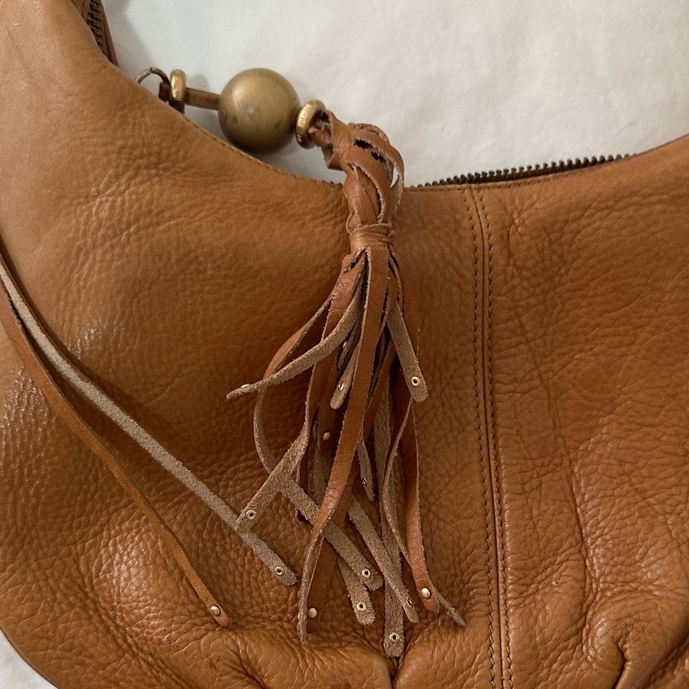 Sigrid Olsen Cognac Brown Leather Hobo with Tassel Accent - Picture 7 of 16